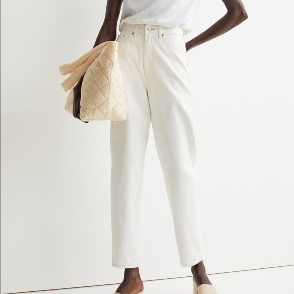 High Waist Mom style White H&M Jeans